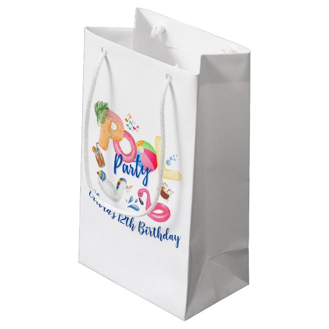 Pool Party  Small Gift Bag (Back Angled)