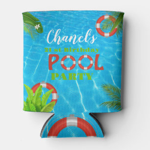 Pool Party Summer Birthday Can Cooler