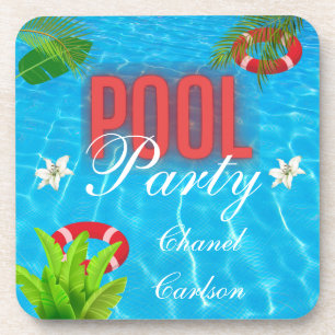 Pool Party Summer Birthday Coaster