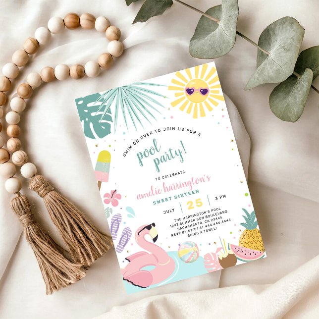 Pool Party Summer Birthday Invitation (Creator Uploaded)