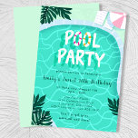 Pool Party Summer Modern Sweet Sixteen Birthday Invitation<br><div class="desc">Make a splash with a celebration that's as vibrant and exciting as you are! Our Pool Party Summer Modern Sweet Sixteen Birthday Invitation sets the tone for an unforgettable bash filled with sun-soaked vibes,  tropical flair,  and endless fun!</div>