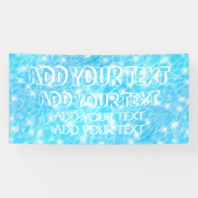 Pool Party Summer Party Beach Party Water Ripple Banner (Horizontal)