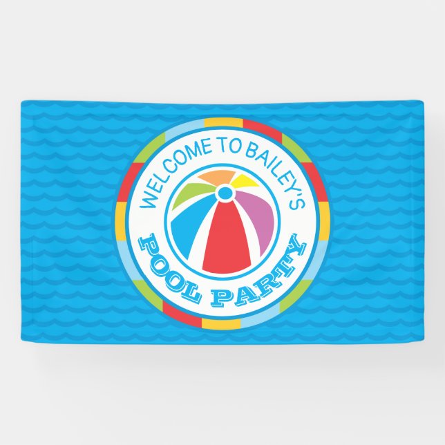 Pool Party Summer Party Welcome Sign Banner (Horizontal)
