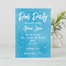 Pool Party Sweet 16 Water Blue Minimalist Bday