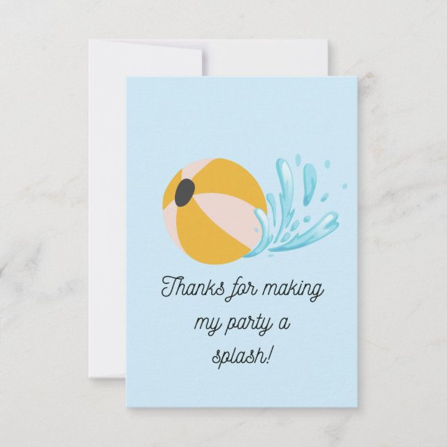Pool Party Thank You Card (Front)