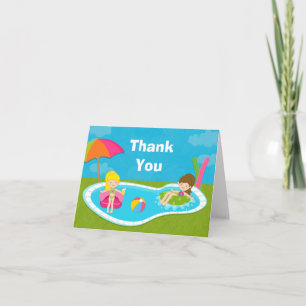 Pool Party Thank You Card