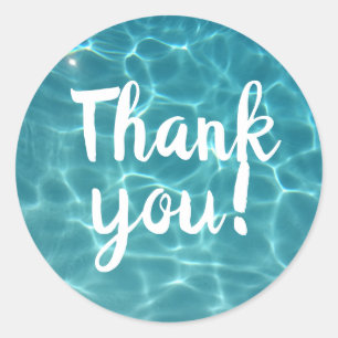 Pool Party Thank You! Classic Round Sticker