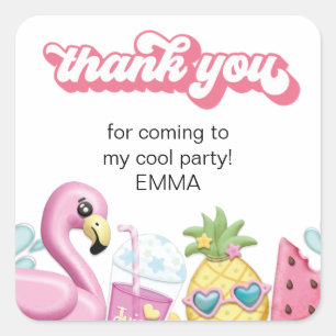 Pool Party Thank you favour Label