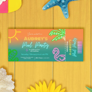 Pool Party Ticket Invitation