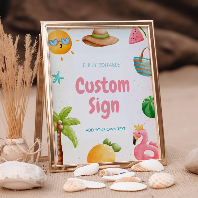 Pool Party, Tropical Beach Birthday Party Sign (Creator Uploaded)