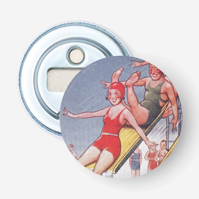 Pool Party Vintage Swimming Summer Bottle Opener (Front)