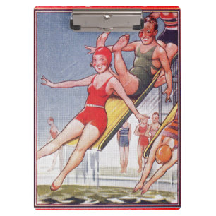 Pool Party Vintage Swimming Summer Clipboard