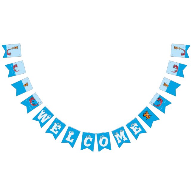 Pool Party Welcome, Polka dot Otters Bunting (All)