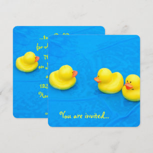Pool Party with yellow ducks Invitation
