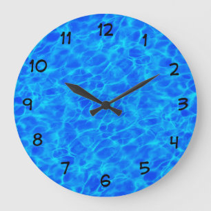 Pool Pation Water Theme Large Clock