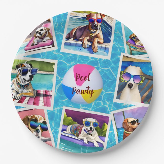 Pool Pawty Paper Plate (Front)