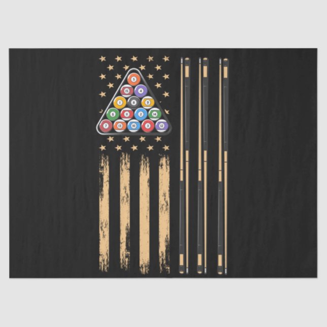 Pool Player American Flag Tissue Paper (Front)