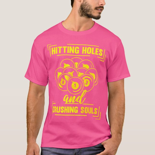 Pool Player Billiard Pool Funny Billiards Cue T-Shirt (Front)