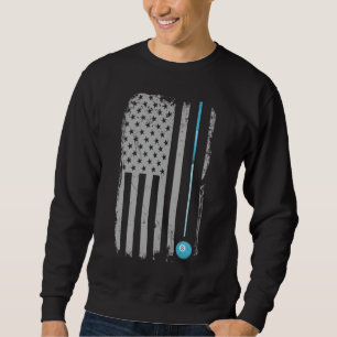 Pool Player - Billiards 8 Ball Vintage American Fl Sweatshirt