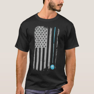 Pool Player - Billiards 8 Ball Vintage American Fl T-Shirt