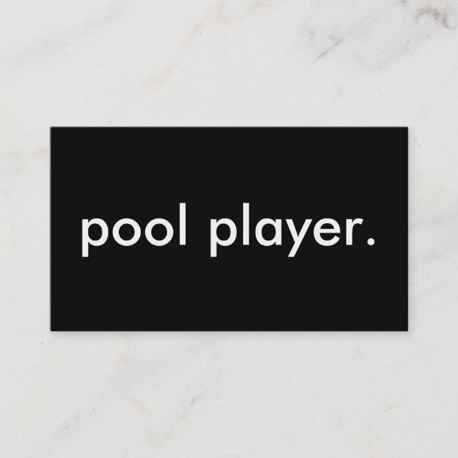 pool player. business card (Front)