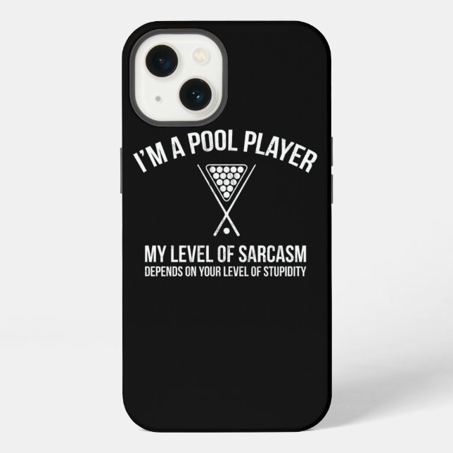 Pool Player Gift Billiard Snooker Sarcasm Funny  iPhone Case (Back)