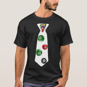 Pool Player Necktie Pocket Billiard Balls Tie T-Shirt