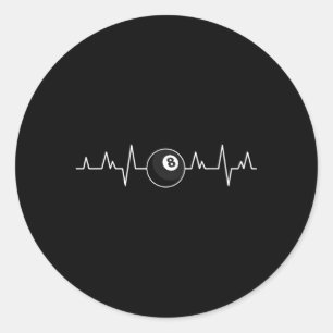 Pool Players Hebeat Billiards 8 Ball Classic Round Sticker