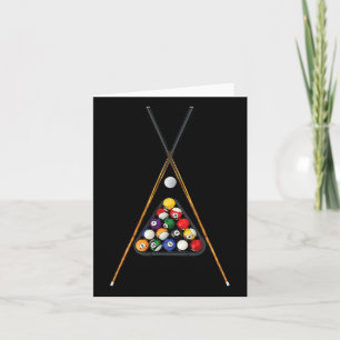 Pool Players Racked Sticks Cue Ball Billiards Art Card