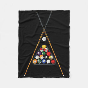 Pool Players Racked Sticks Cue Ball Billiards Art  Fleece Blanket