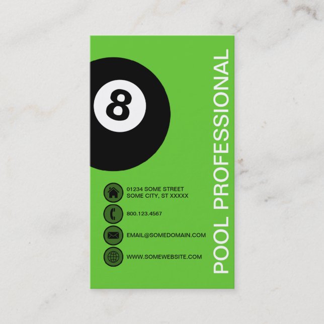 POOL PROFESSIONAL bubbles Business Card (Front)