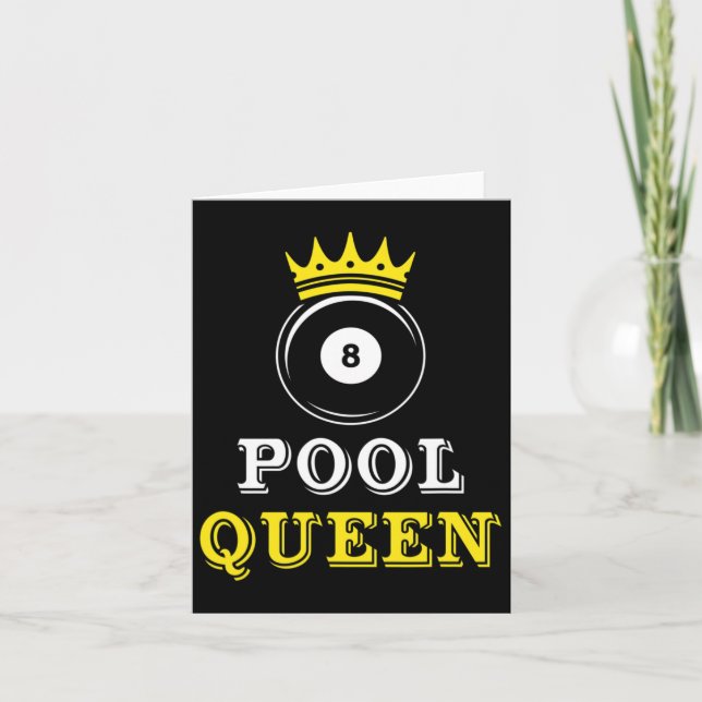Pool Queen Billiards Pool Snooker Player Gift  Card (Front)