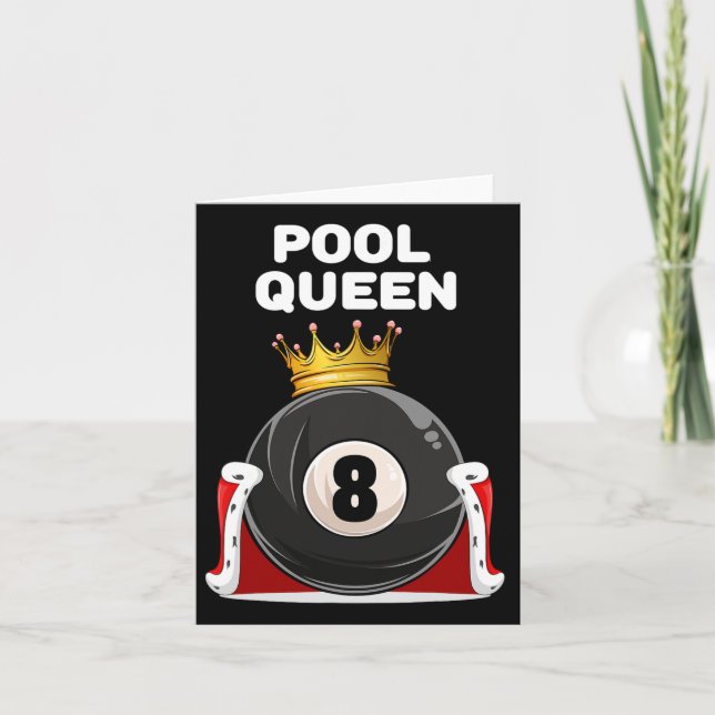 Pool Queen Girls Pool Womens Billiards Pool  Card (Front)