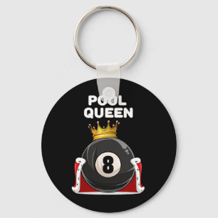 Pool Queen Girls Pool Womens Billiards Pool  Key Ring