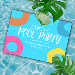Pool Ring Party Birthday Any Age Invitation