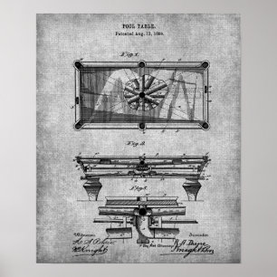 Pool Room Decor Print 10 Pool Table Patent Art