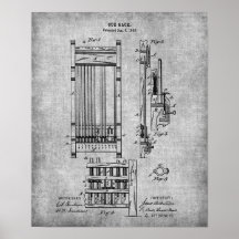 Pool Room Decor Print 13 Pool Cue Rack Patent