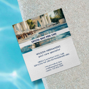 Pool Service Business Card with Custom Photo