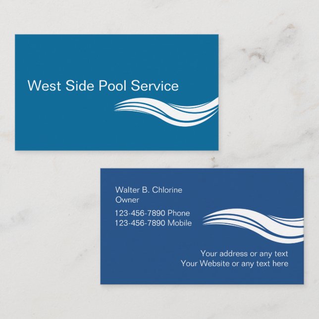 Pool Service Business Cards (Front/Back)