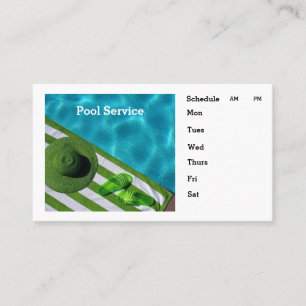 Pool Service Personalise Contact Info Schedule Business Card