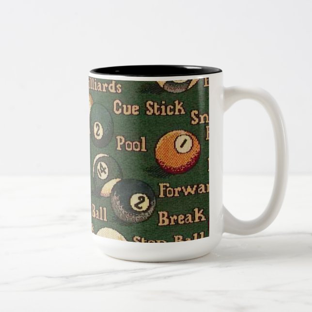 Pool Shark Billiard Balls Background Mug (Right)