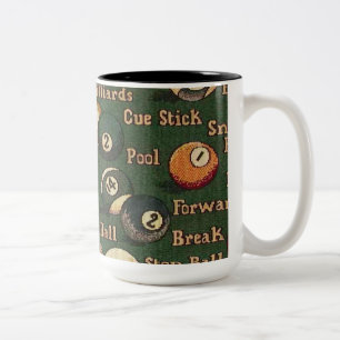 Pool Shark Billiard Balls Two-Tone Coffee Mug