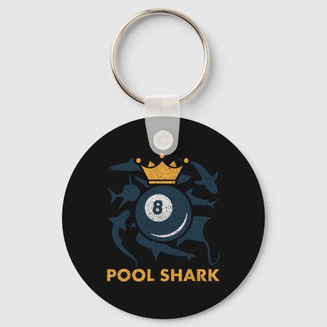 Pool Shark Billiards Pool Billiards Hall Player Ba Key Ring (Front)
