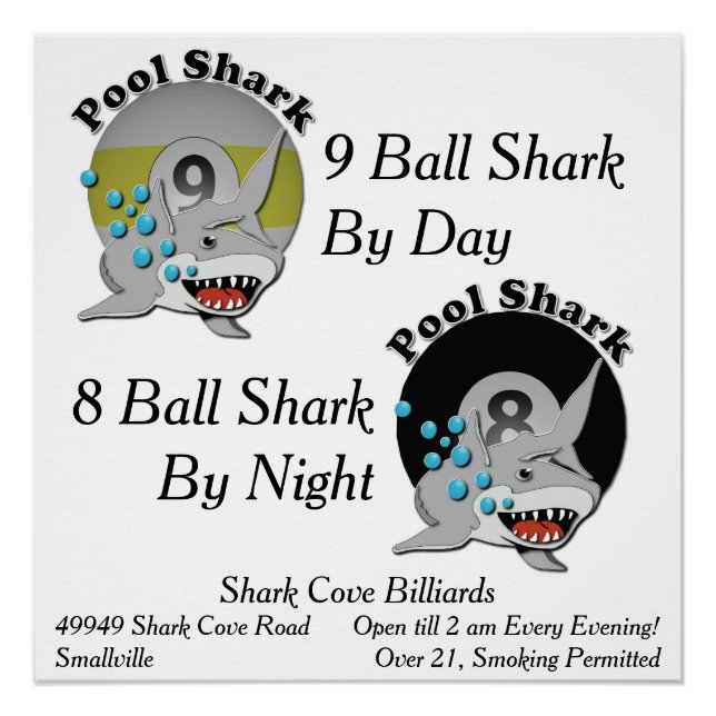 Pool Shark Business Poster (Front)