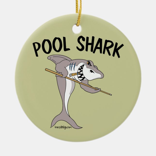 Pool Shark Ceramic Tree Decoration (Front)