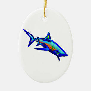 Pool Shark Ceramic Tree Decoration