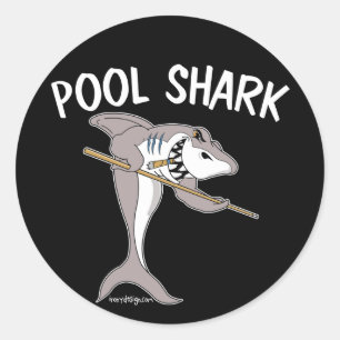 Pool Shark Classic Round Sticker