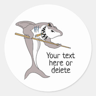 Pool Shark Custom Text Classic Round Sticker