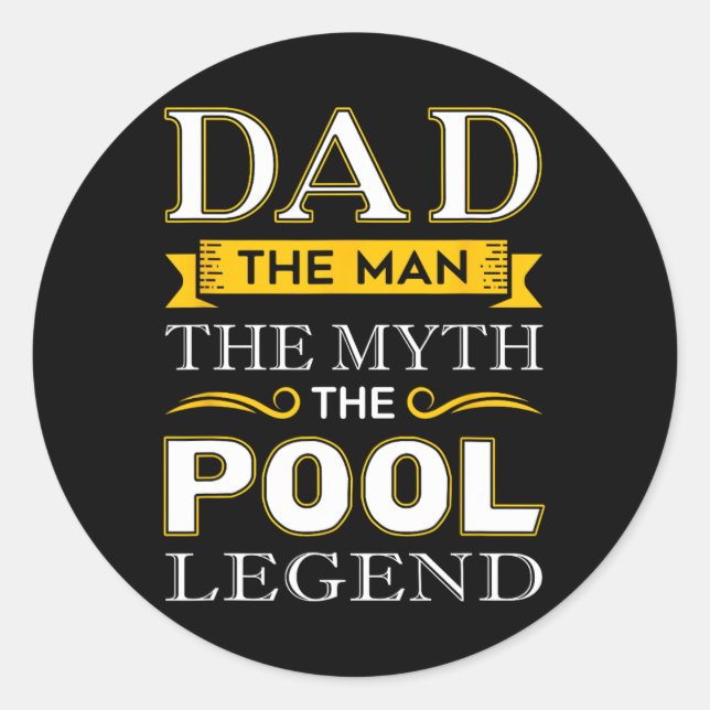 Pool Shark Dad Gifts For Billiards Dads  Classic Round Sticker (Front)