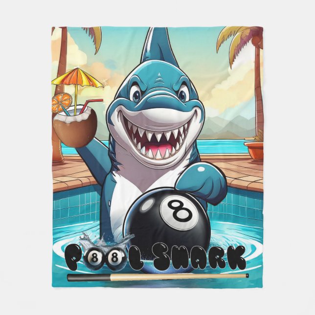Pool Shark Fleece Blanket (Front)